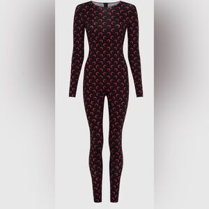 Marine Serre Red Moon Printed Jersey Catsuit Jumpsuit Size Large $660 MSRP